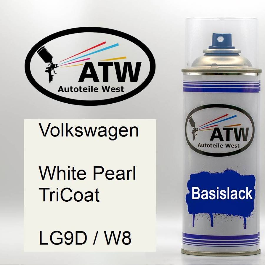 Volkswagen, White Pearl TriCoat, LG9D / W8: 400ml Sprühdose, von ATW Autoteile West.